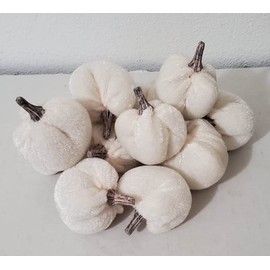 Hobby Lobby White Velvet Mini Pumpkins Package of 12 Bowl Filler Fall Decor Thanksgiving