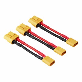 OliYin 3pcs Male XT-30 to Female XT-60 Connector Adapter Turnigy Drone XT30 XT60 FPV 16awg 1.96inch Cable(Pack of 3)