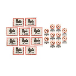 10pcs of Rectangle UN3480 Li-Ion Battery Without Equipment and Surface Transport Only Stickers Required by Any Shipping Company