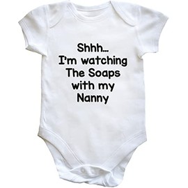 Hippowarehouse Shhh? I'm Watching The Soaps with My Nanny baby vest bodysuit (short sleeve) boys girls