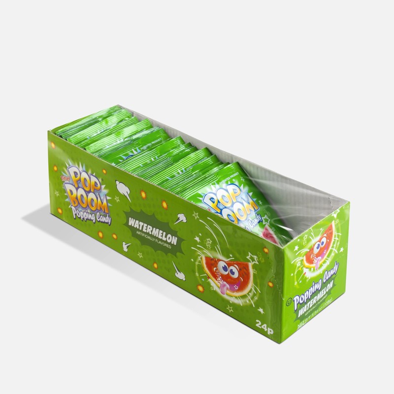 Tiltay Pop Boom – Watermelon Flavor Popping Candy with display