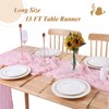 SAJOO Pink Cheesecloth Table Runner 1Pc 13ft Rustic Gauze Table