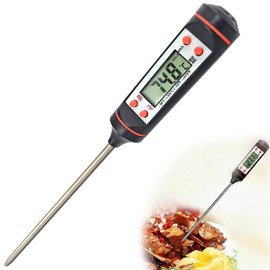Meat Thermometer Instant Read Cooking Food Thermometer with Long Temperature Probe Auto-Off Digital Lcd Screen Bbq Kitchen Thermometers for Roasting, Hot Beverage, Milk,jam, Yogurt & Baking