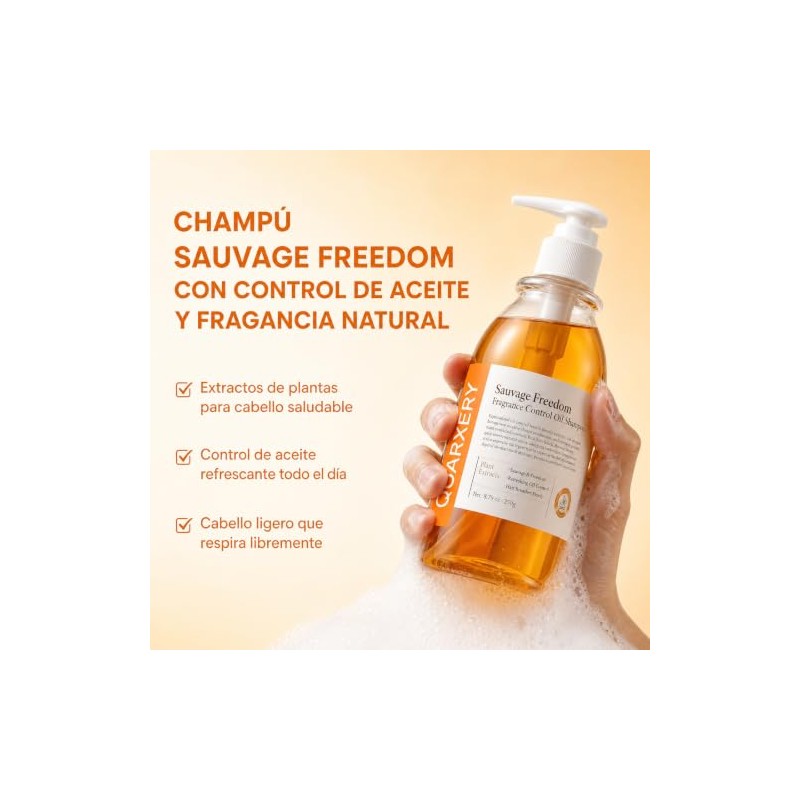 QUARXERY Champú Control de Aceite y Anticaspa Sauvage Freedom Shampoo