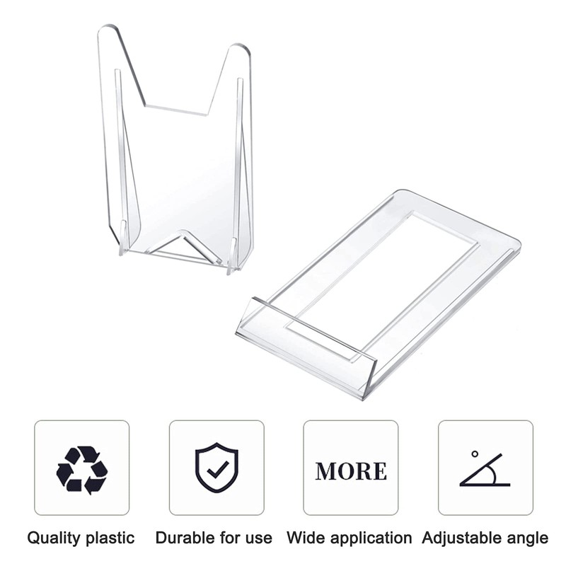 WANDIC Acrylic Plate Stands, 10 Pcs Mini Clear Plastic Display