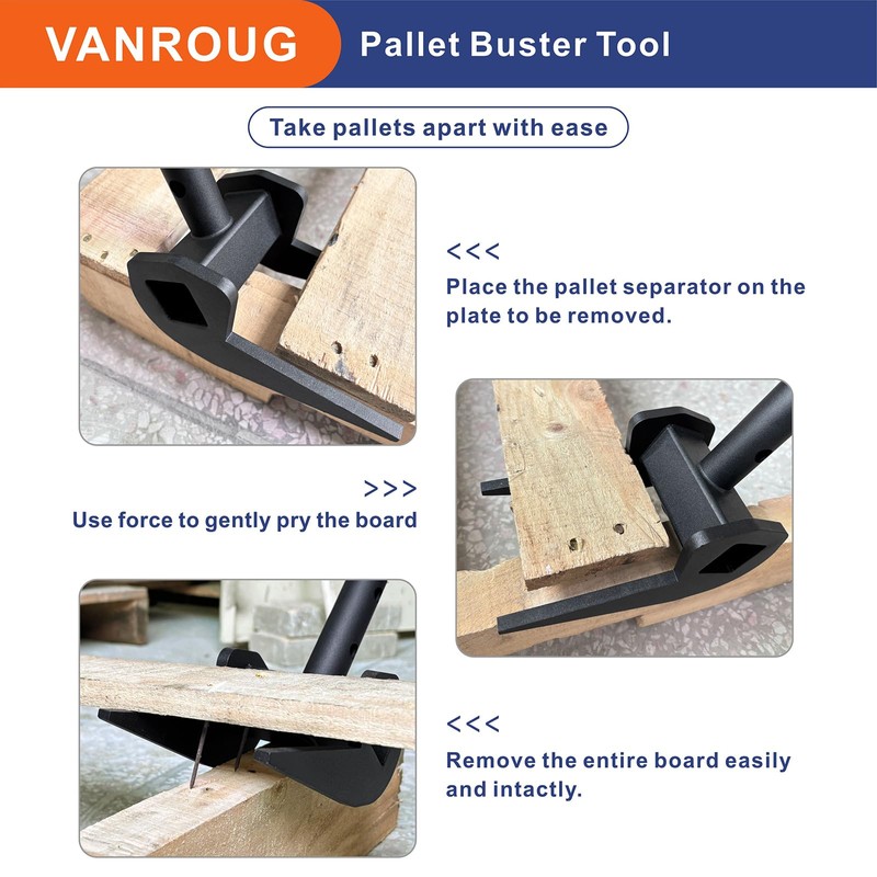 VANROUG Pallet Buster Tool, Pallet Tool Pry Bar, Heavy Duty