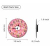 KEEPSUPER Pink Donuts Wall Clock Stripes Glaze and Colored Splashes