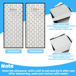 Diamond Sharpening Stones, Chisel Sharpening Kit with Angle Guide, with Box Base, Quality Diamond Sharpening Stone Set Kit with 600/1200 Grit, Fine/Coarse Plate, for Kitchen and Outdoor Use