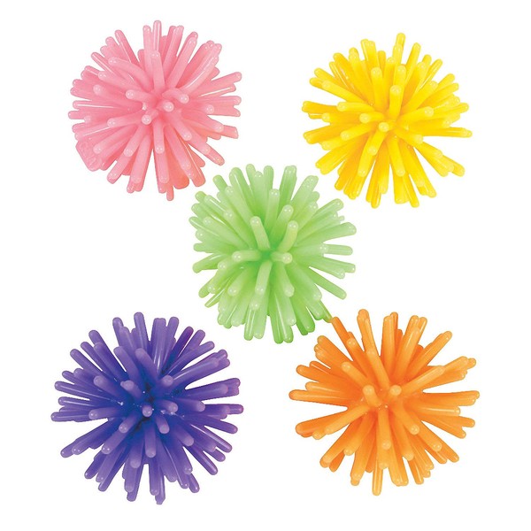 Mini Porcupine Balls for Kids - Bulk Set of 72 in Bright Assorted Colors - Party Favor Toys and Handouts