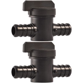 SharkBite 1/2 Inch Poly Crimp Ball Valve, Pack of 2, PEX Pipe, PE-RT, 24606Z2