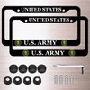 2 Pack License Plate Frames for U.S. Army, Universal Aluminum