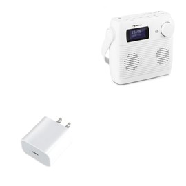 BoxWave Charger Compatible with Auna Splash Shower - PD GAN miniCube (30W), 30W Tiny PD GAN Type-C Wall Charger - Winter White