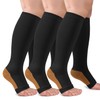 3 Pack Open Toe Compression Socks for Women and Men,