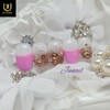 Pink Gold Gras Handmade Nail Tips - Long Stiletto /