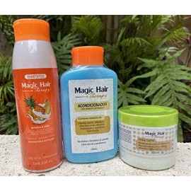 Magic Hair Therapy Shampoo Banana & Piña, Acondicionador y Detox Capilar