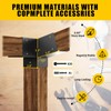 Qrooviiy 30 Degree Pegola Bracket Kits,3-Way Right Corner Woodwork Brackets