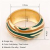 Wotfim Chunky Gold Bangle Bracelets for Women Enamel Zebra-Print Cuff