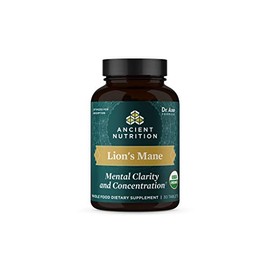 Ancient Nutrition Ancient Nutrition Organic Lion's Mane Mushroom Supplement with Ashwagandha, Organic Lion's Mane Supports Healthy Energy and Concentration, Reduces Fatigue, Gluten Free and Keto Friendly, 30 Tablets