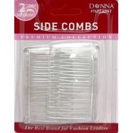 DONNA Peines Laterales De Bolsillo Medianos, Ideales Para Todo Tipo De Cabello, Para Peinar El Cabello Para Mujeres Y Hombres, Prácticos Para Usar A Diario, 1 Unidad (Transparentes)