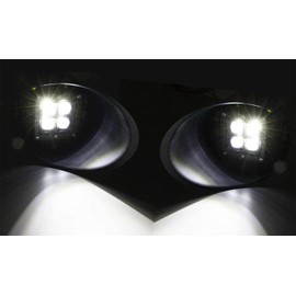 iJDMTOY LED Pod Light Fog Lamp Kit Compatible With 2007-13 Toyota Tundra Pre-LCI, Includes (2) 20W High Power LED Cubes, Foglight Bezel Covers, Mounting Brackets & Wiring/Adapter Harnesses