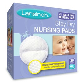 Lansinoh Stay Dry Nursing Pads Medium, 36 Count