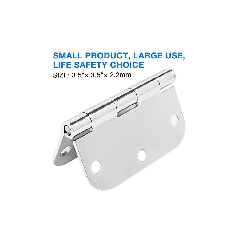 12 Pack Rounded Door Hinges 3.5 inch X 3-1/2" 5/8
