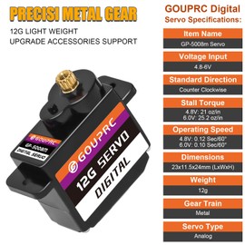 GOUPRC RC Digital Micro Servo of Metal Steel Gear with Orange Servo Mount Bracket & Servo Horn for Axial SCX24 1/24 RC Car Crawler Upgrade