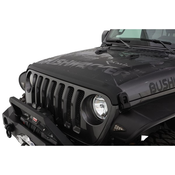 Bushwacker Trail Armor Hood Guard | 1-Piece, Black, Textured Finish | 14093 | Fits 2018-2023 Jeep Wrangler JL; 2020-2022 Jeep Gladiator