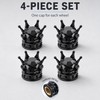 4-Piece Crown Rhinestone Tire Valve Stem Caps