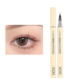 Fine Looking Delicate Eyeliner, Extra Fine and Smooth Eyeliner, Smudge Proof Tearbag Eyeliner, Waterproof and Sweat Resistant, Ultra Fine and Long Lasting Color, Smear Resistant, Korean Makeup, Ultra Fine Liquid Eyeliner, Good Fit, Multi Color Eyeliner, Waterproof Silk Pen for Beginners (01# Carbon Black)