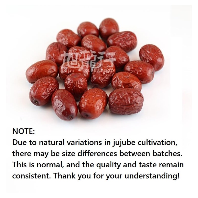 Xlseafood Organic sulfur-free Dried Chinese Large Jujube 旭龙行特级有机大红枣 无硫无添加 (0.5)