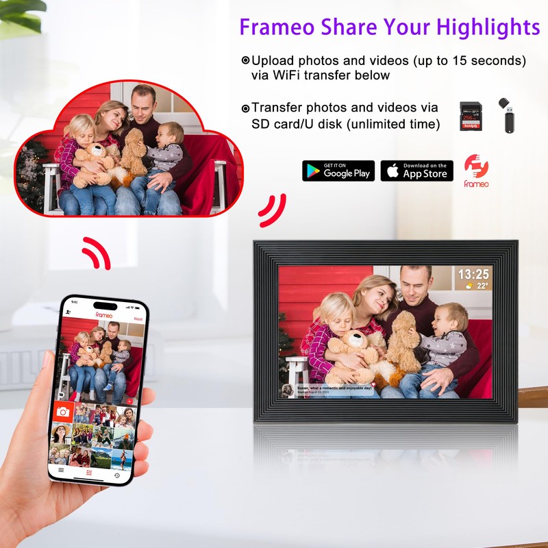 Golony WiFi Digital Photo Frame, 10.1 Inch Digital Photo Frame,