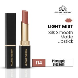 Global Fashion Silk Smooth Matte Lipstick – Long-Lasting, Luxurious Color, Rich Hydration, Lightweight Formula, Lightweight Matte Lip Color for Women, Available in Multiple Shades (114, 0.12 oz)