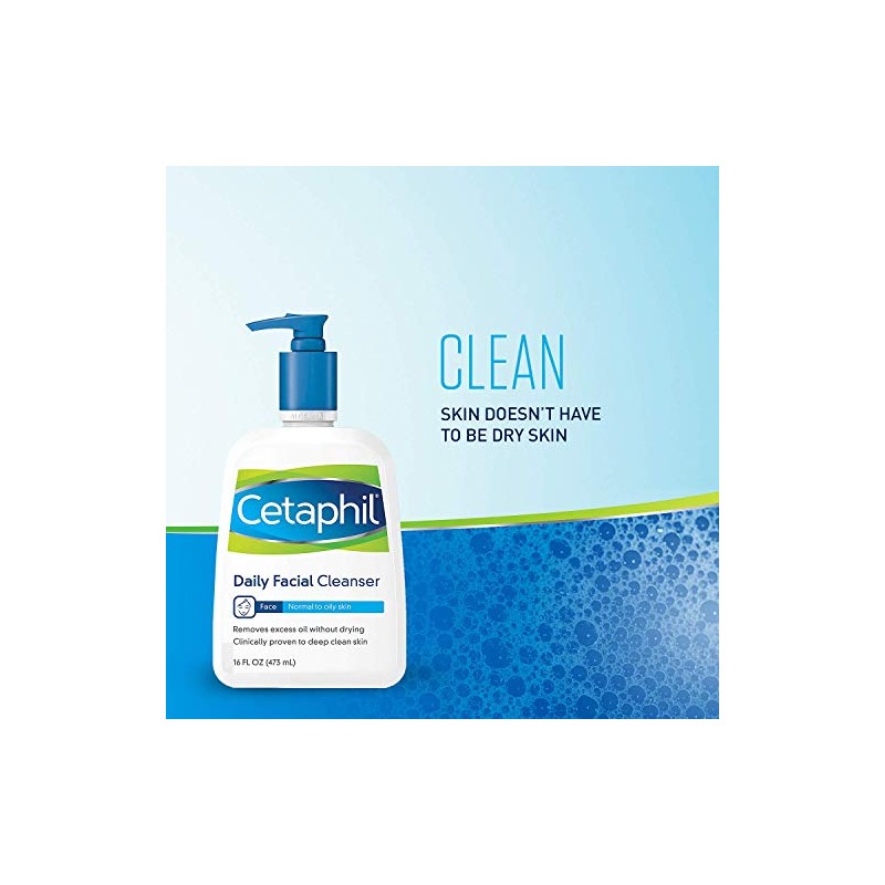 Cetaphil Daily Facial Cleanser, Normal to Oily Skin, 16 Fl