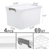 Citylife 69 Qt. Plastic Storage Bins with Lids Large Stackable