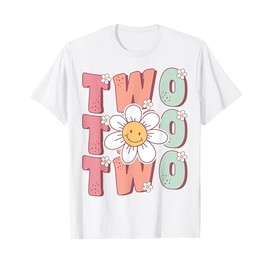 Cute Groovy 2nd Birthday Party Daisy Flower Two Groovy T-Shirt