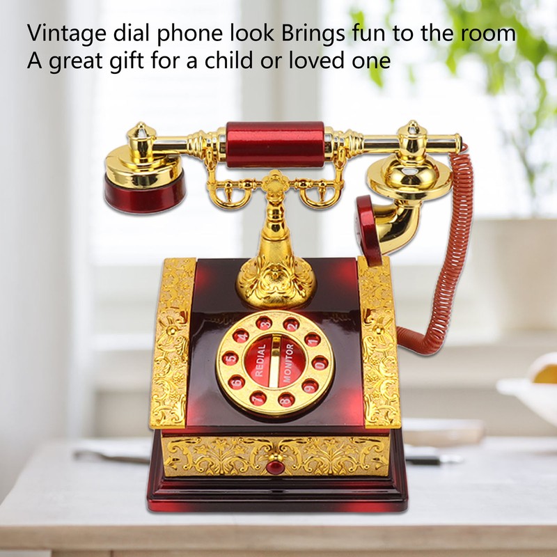 Dial Telephone Shaped Music Box Exquisite Retro Music Jewelry Box