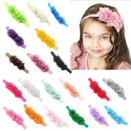 Pack of 2 Baby Headband Chiffon Baby Headband Flowers Headband Baby Girl Headbands Elastic Turban Hair Accessories for Infants Toddlers Newborns Baby Accessories Hair Accessories, Light Green