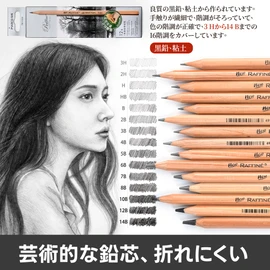 Marco 7001 Wooden Pencils, Drawing Empires Professional Wooden Sketch Pencils with Hex Shaft (7001-2H, 4B, 6B, 8B MIX, 12)
