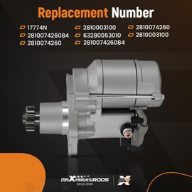 maXpeedingrods 28100-03100 Starter Motor for Toyota Avalon 3.0L 1998-2004 Camry 3.0L 2002-2005, Highlander 3.0L 2001-2003, for Lexus ES300 1998-2001 RX300 1999-2003, 17774N