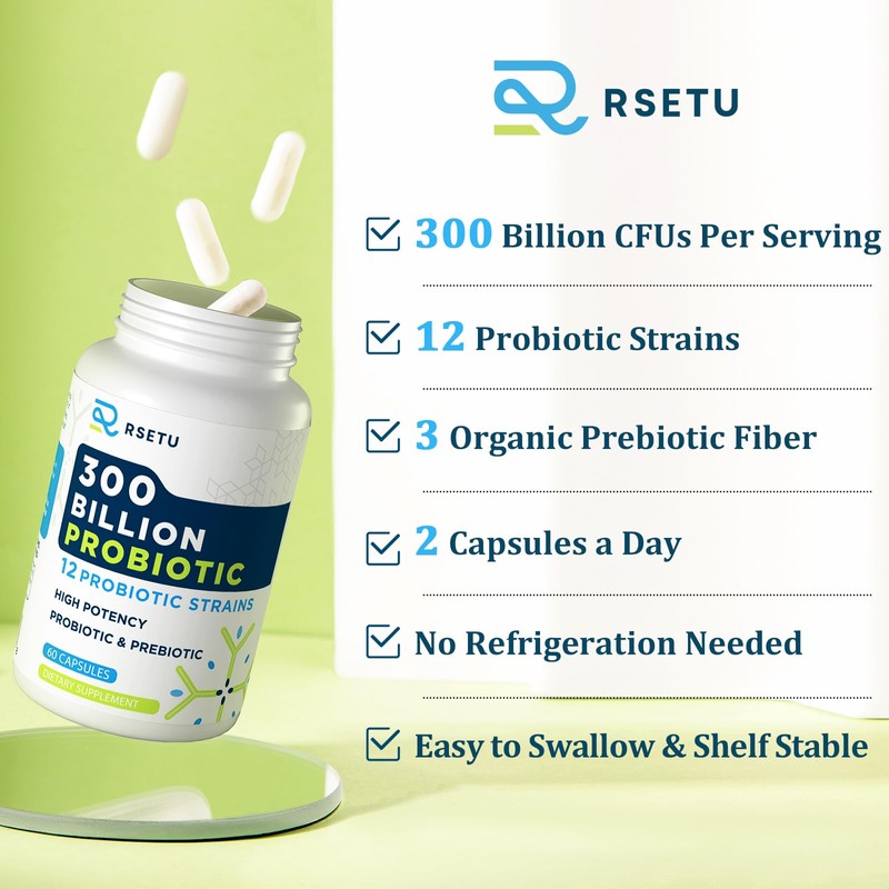 Zwllood Probiotics - 300 Billion CFU Probiotics, 12 Strains Probiotics