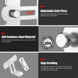 90 Degree Flip Barn Door Lock Pocket Bi-Fold Bathroom Lock Screen Door Stopper Lock Hook Eye Angle Door Latch Buckle Protect Privacy Security for Barn,Garden,Cabinet,Outdoor,Garage,Window（3inch*Siver）