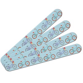 Bicycle and Bikes Pattern Double-Sided Nail File Emery Board Set 4 Pack