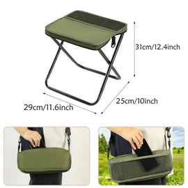 KCTOAMZ Outdoor Camping Shoulder Bag Folding Chair,Portable Pocket Folding Stool, Ultralight Foldable Beach Fishing Chairs Handbag Travel Picnic Fishing Tools Stools(Green)
