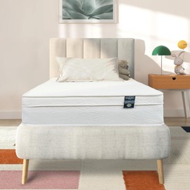 Twin XL Mattress - 10 Inch Cool Comfort Foam & Spring Hybrid Mattress with Breathable Organic Cotton Cover - Quilted Soft Tight Top - Rolled in a Box - Oliver & Smith
