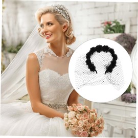 FRCOLOR Simple Flower Hair Hoop with Veil 1 Piece Adjustable Women's Headwear for Parties and Events Elegant Floral Hair Accessory for Girls