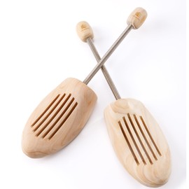 Esvioniq Adjustable Wood Shoe Trees With Spring，Wooden Shoes Tree For Men & Women Shoe Shaped Shoe Lasts Wooden Shoe Stretcher (3-Pack, K 6.5-7.5/EU 40-41)
