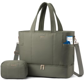 LOVEVOOK Travel Duffle Bag, Puffer Weekender Bags for Women with Shoe Compartment, Carry On Overnight Hospital Bag, Gym Tote