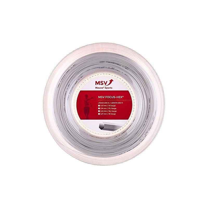 MSV Focus-Hex String Reel - White, 1.18 mm