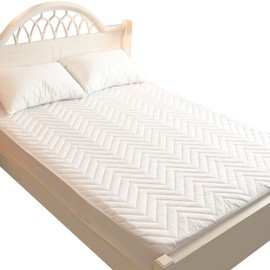 Quilted Waterproof RV Short Queen Mattress Protector Pad for 60 x 75 Bed Fitted Sheet Style Deep Pocket Matress Cover RV Queen